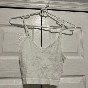 White ribbed top